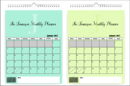 NO PHOTO Wall hanging Monthly Calendar